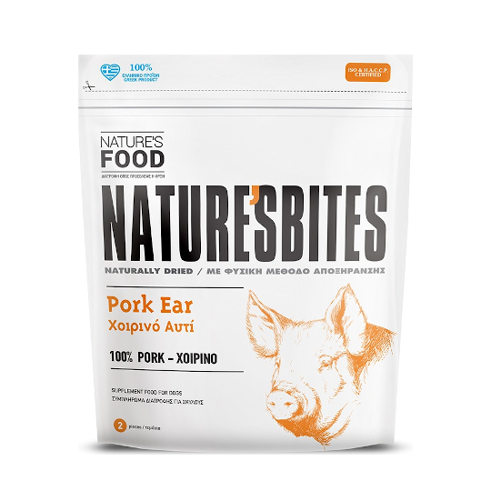 NATURE'S FOOD DOG BITES PORK EAR